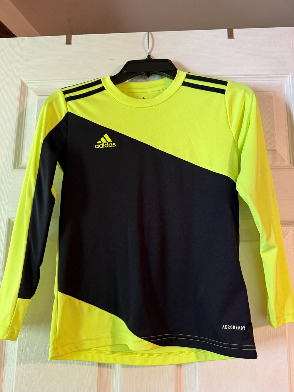 adidas Neon Yellow and Black Long Sleeve AEROREADY Top